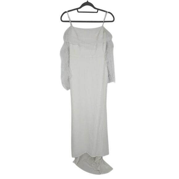 Lulus “Beautifully Beloved” White Mesh Off-the-Shoulder Maxi Dress – Medium NWT - Picture 4 of 6